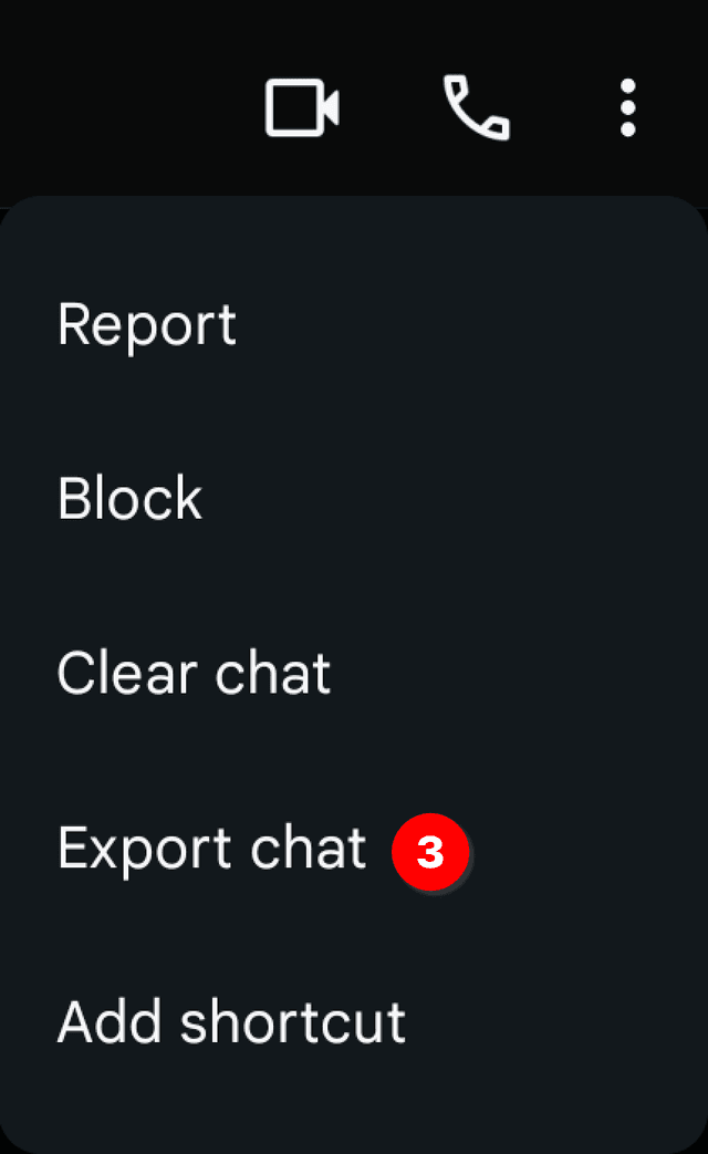 Step 2: Tap Export Chat